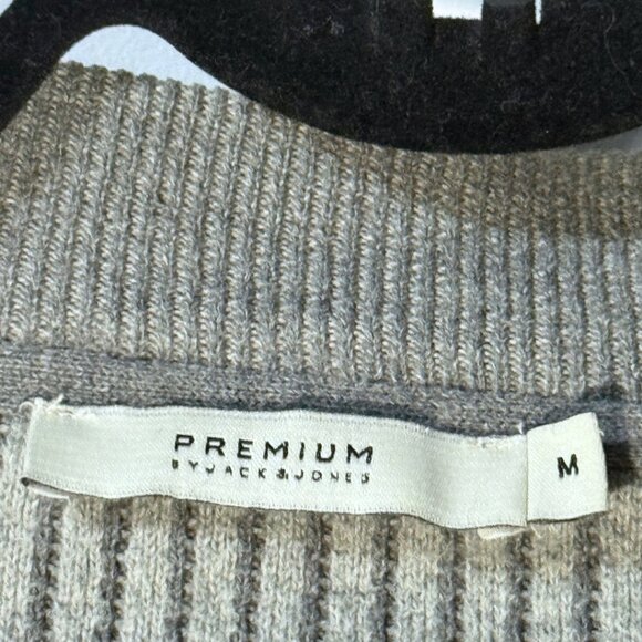Jack & Jones Gray Rib-Knit Cardigan – Size M – New Without Tags - Picture 5 of 5